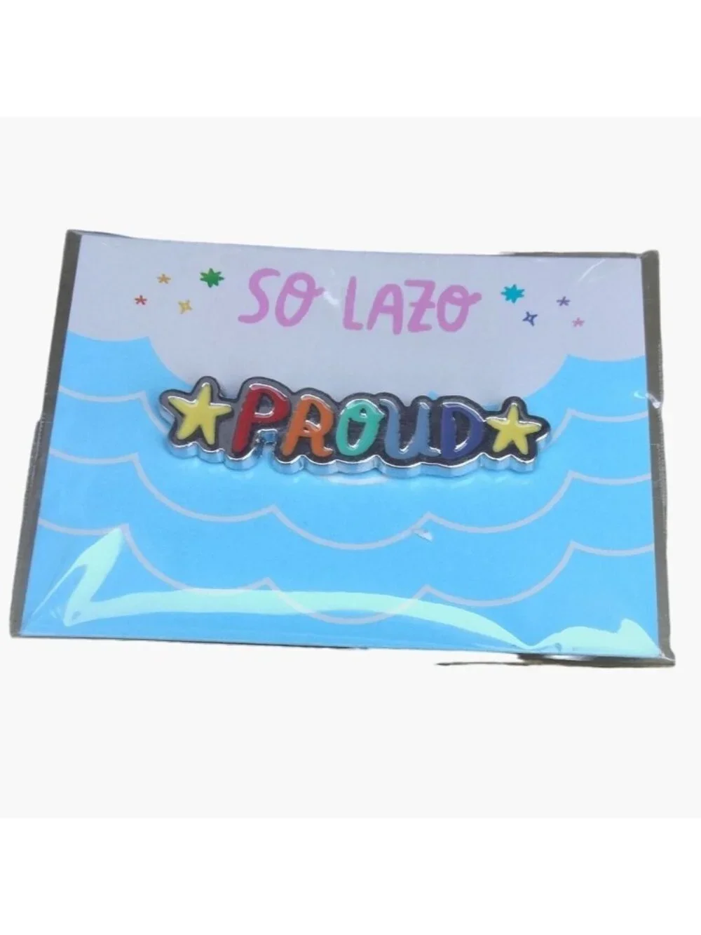 So Lazo Rainbow Proud Pin Pinback LBGT Latin Gay Pride Them They